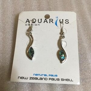 Silver and Blue Paua Shell Earrings